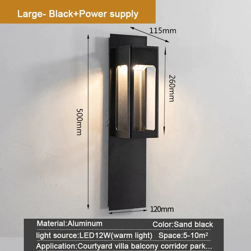 Ip67 Waterproof Outdoor Led Wall Lighting Motion Sensor Aluminum Black Bronze Garden Porch Sconce