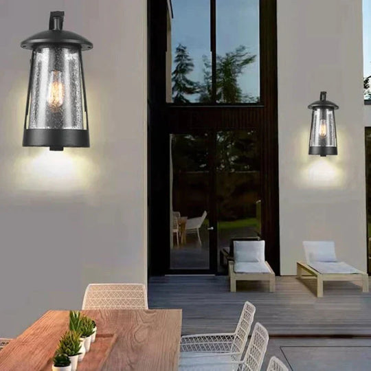 Ip68 Waterproof Outdoor Led Wall Lighting Industrial Aluminum Black Lamp For Garden Porch Sconce