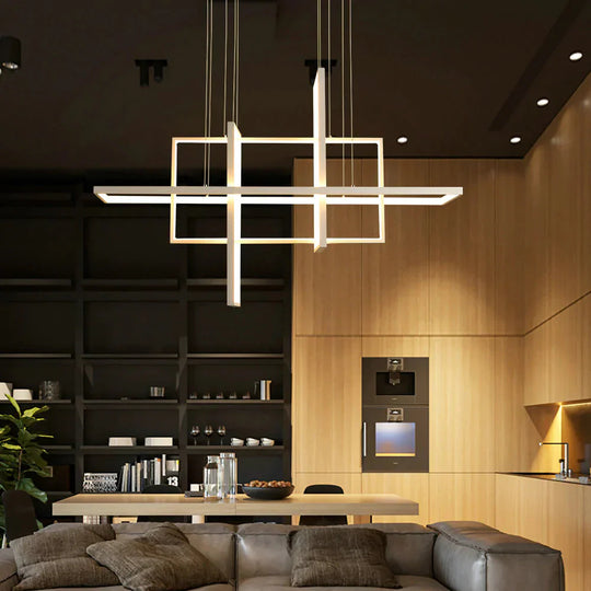 Modern Led Pendant Lights For Living Bedroom Restaurant Dining Kitchen White Black Gold Aluminum