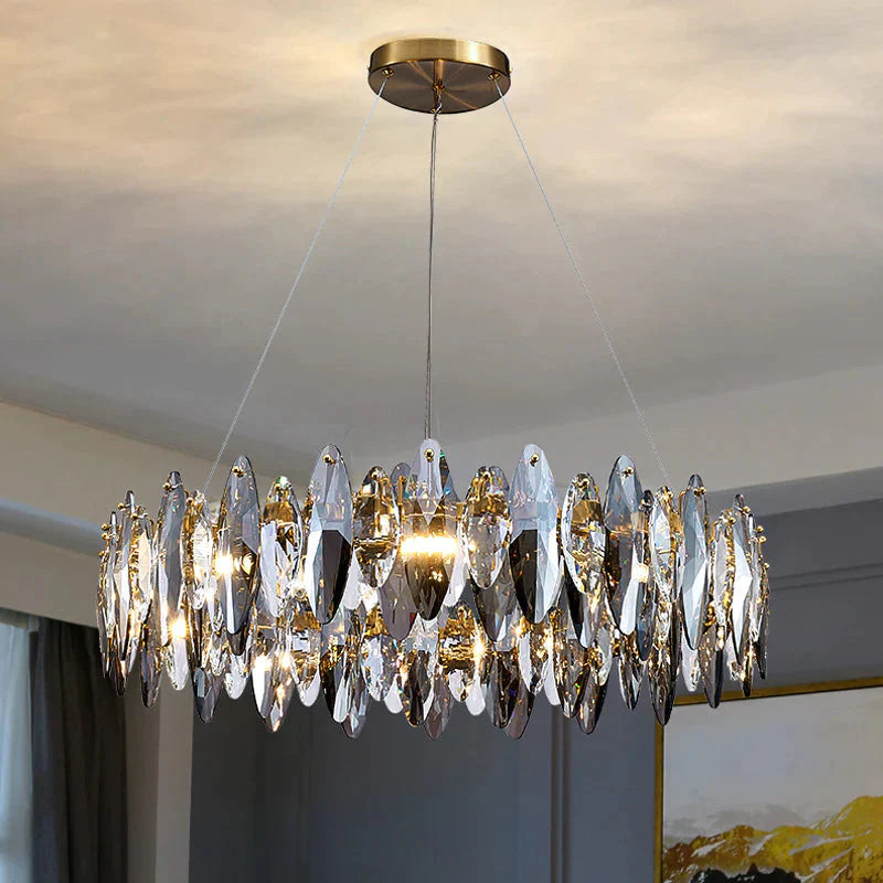 Luxury Crystal Chandelier Living Room Lamps Upscale Modern Pendant