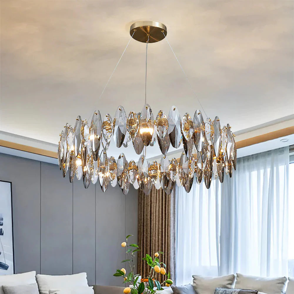 Luxury Crystal Chandelier Living Room Lamps Upscale Modern Pendant