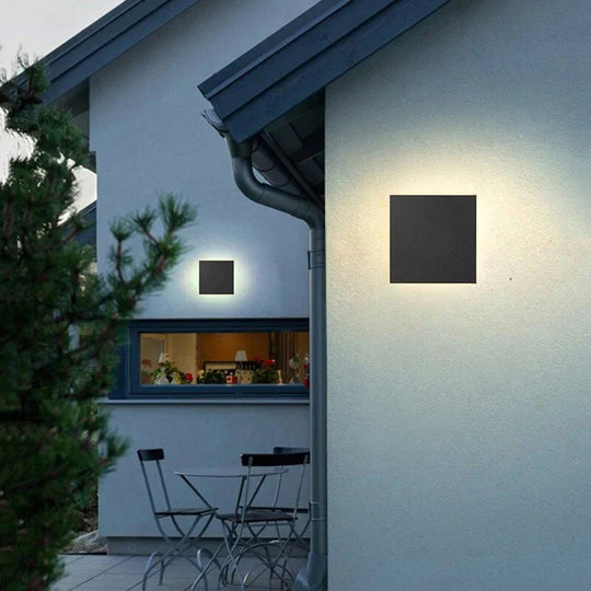 Modern Ip65 Waterproof Outdoor Led Wall Lamp Aluminum Round Squar Light Garden Porch Sconce 96V