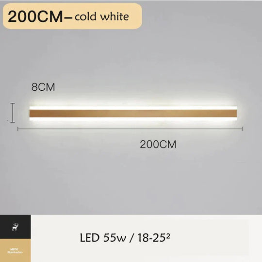 Modern Ip65 Waterproof Outdoor Lights Stainless Steel Long Led Wall Lamp Gold Light Garden Porch