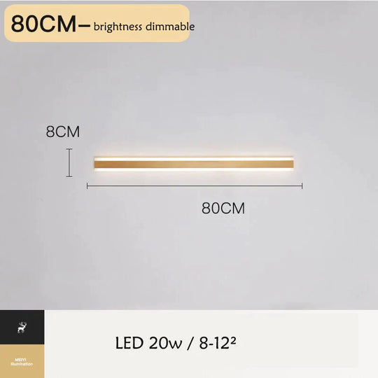 Modern Ip65 Waterproof Outdoor Lights Stainless Steel Long Led Wall Lamp Gold Light Garden Porch