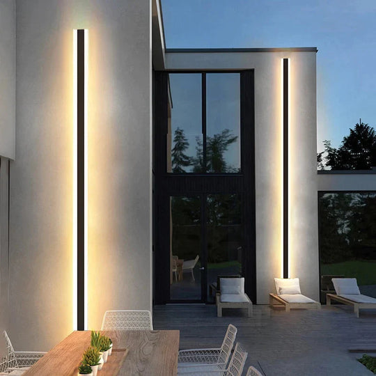 Modern Waterproof Outdoor Long Strip Led Wall Lamp Ip65 Aluminum Light Garden Porch Sconce 110V