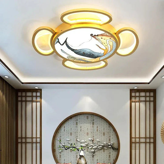 Ceiling Lamp Living Room Modern Simple Atmosphere Light Luxury Enamel Color Master Bedroom Full