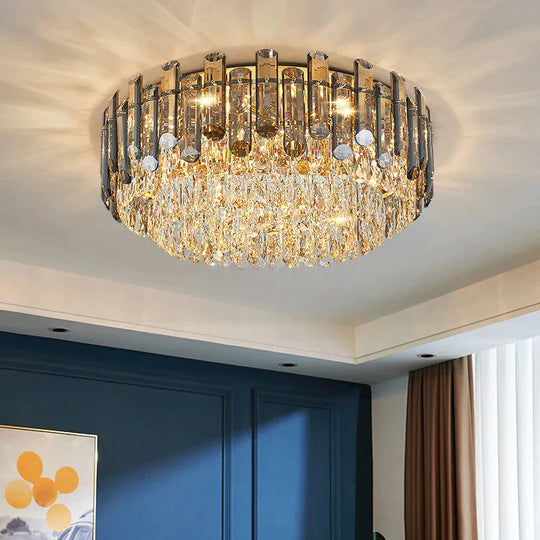 Ceiling Lamp Round Crystal Modern New Luxury Lamps Dia60Xh25Cm / No Bulb