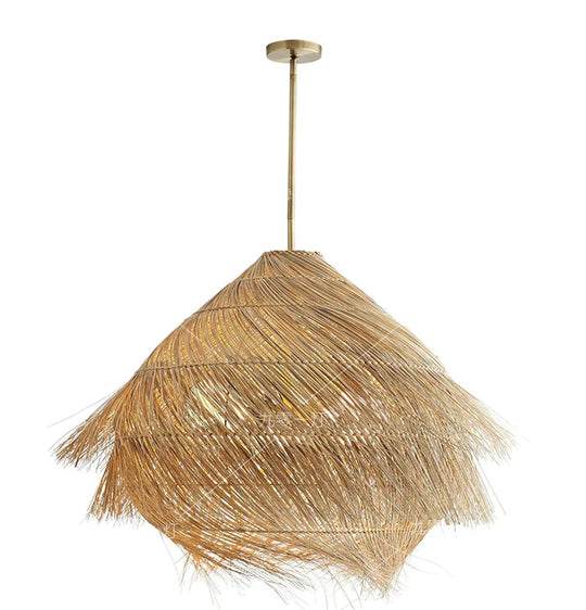 Rattan Art Chandelier Living Room Retro Hand Woven Lamps Pendant