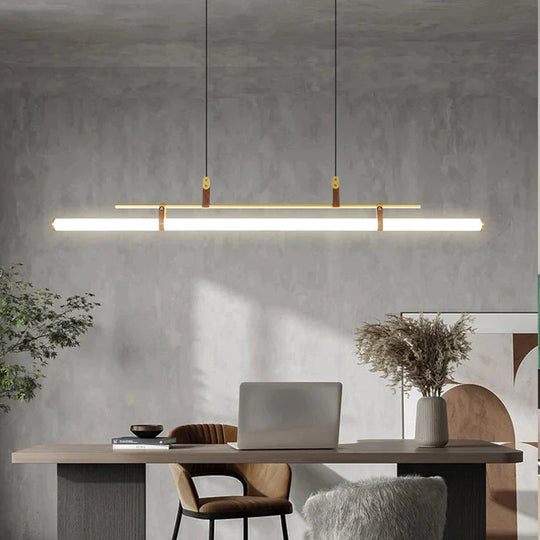 Nordic Simple Restaurant Lamp Living Room Cafe Chandelier Office Desk Bar Acrylic Led Strip Pendant