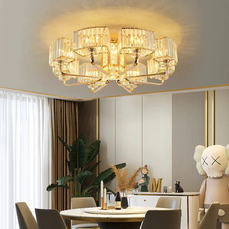 Simple Luxury Atmosphere High End Crystal Ceiling Lamp