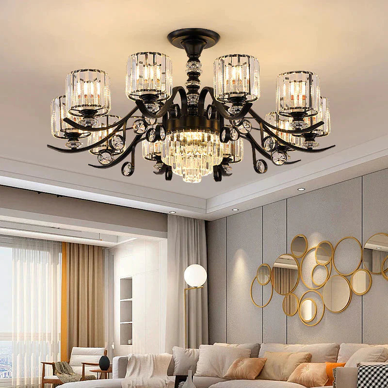 Living Room Crystal Chandelier Modern Simple Light Luxury Restaurant Atmospheric Lamp Pendant