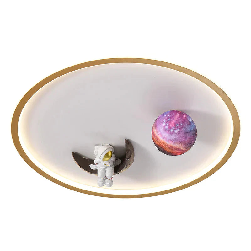 New Creative Astronaut Ceiling Lamp Children’s Room Cartoon Moon Planet Bedroom Study Round