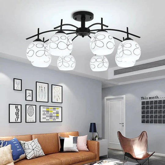 Modern Simple Wrought Iron Bedroom Living Room Chandelier Study Dining Lamps Pendant