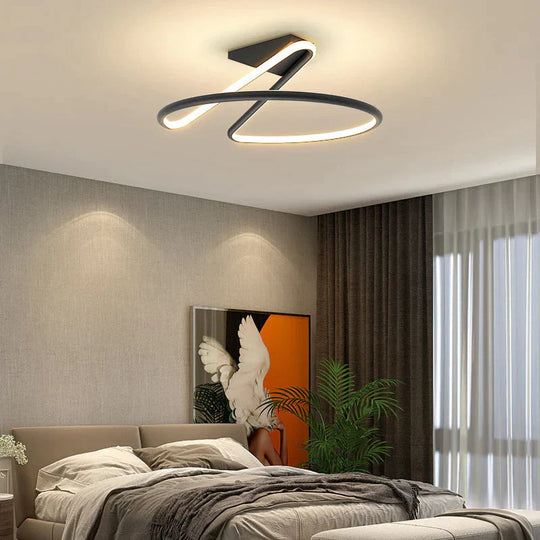 Light In The Bedroom Modern Minimalist Ceiling Lamp Creative Luxury White Light / Black