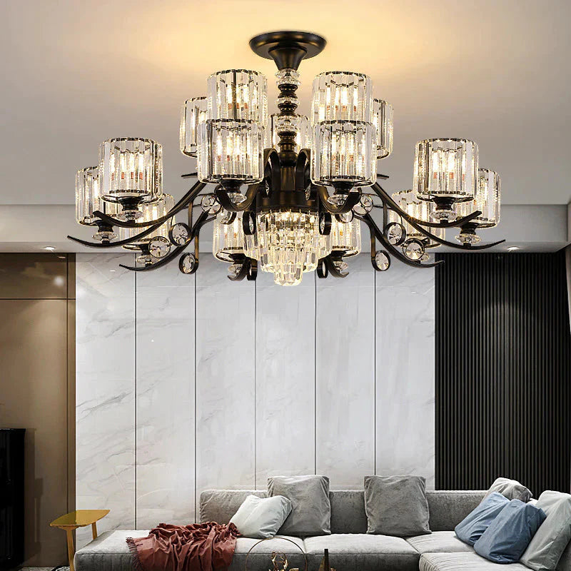 Living Room Crystal Chandelier Modern Simple Light Luxury Restaurant Atmospheric Lamp Pendant