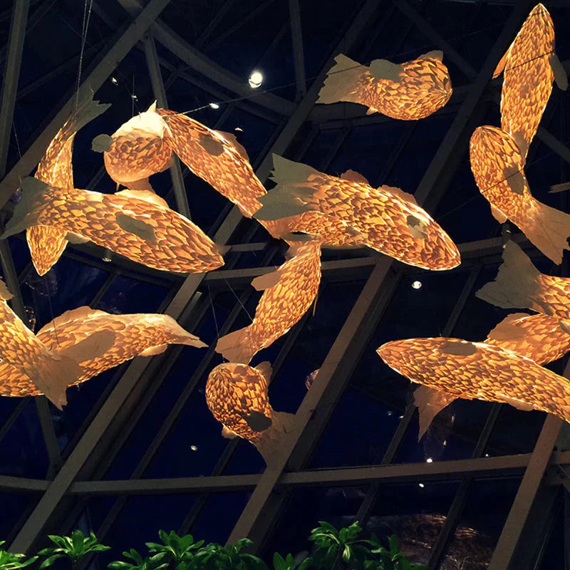 Fish Shaped Chandelier Retro Japanese Carp Staircase Pendant