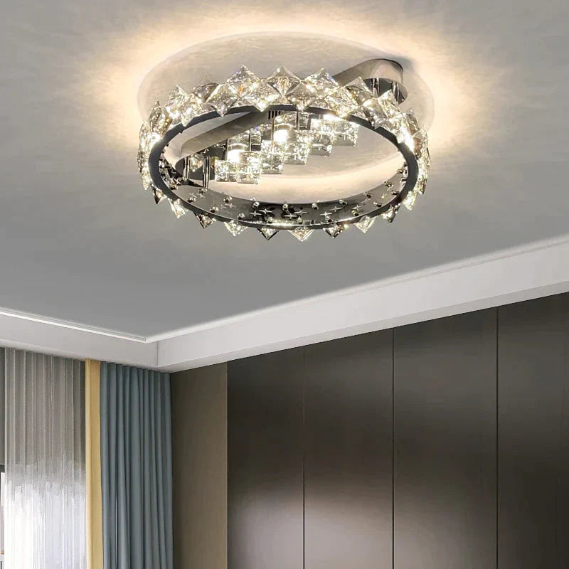 Master Bedroom Crystal Ceiling Lamp Luxury Led Atmosphere Romantic Warm Lamps