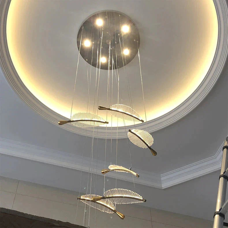 Modern Art Decorative Feather Chandelier Villa Hotel Non - Standard Large Pendant