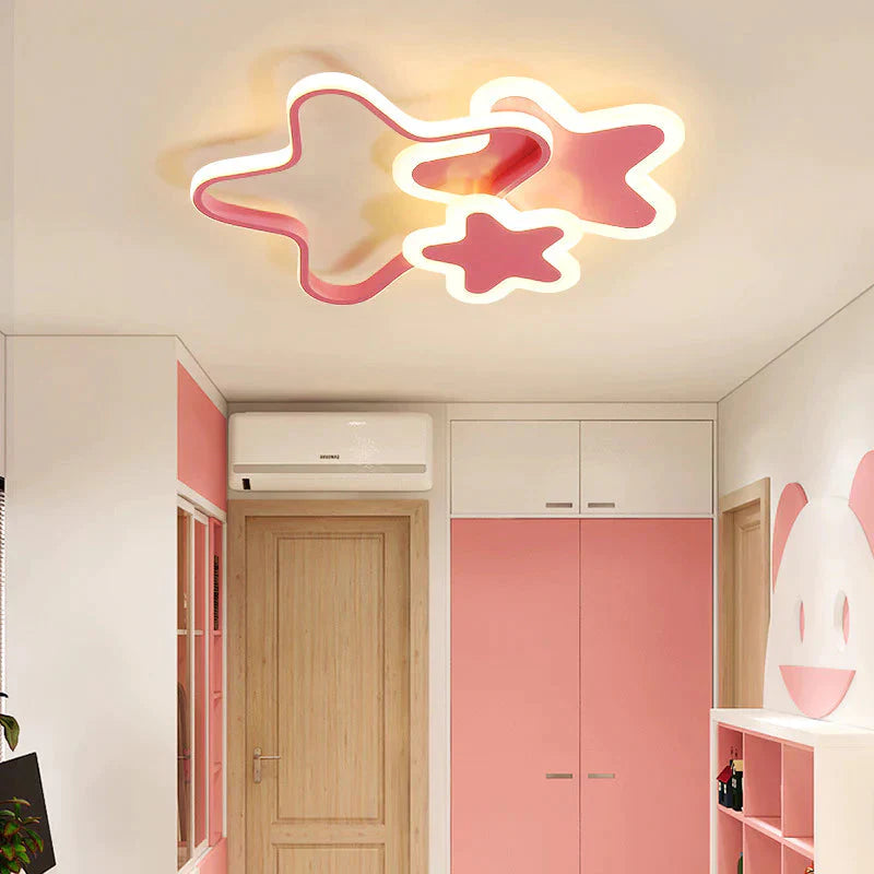 Children’s Room Lamp Girl Led Star Light In The Bedroom Pink Princess Modern Simple Ceiling /