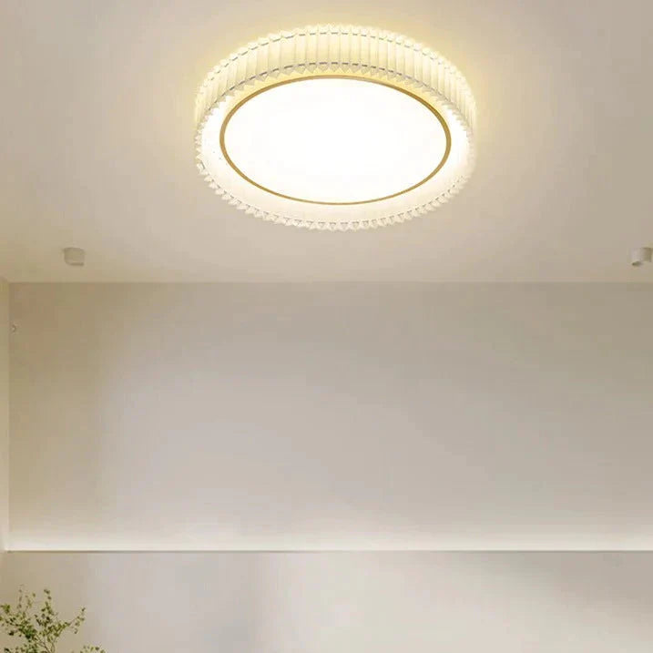 Pleated Simple Master Bedroom Lamp Romantic And Warm Artistic Design Round Ceiling