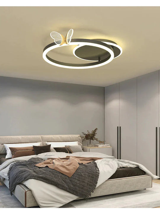 Led Ceiling Lamp Creative Butterfly Living Room Simple Modern Ring Hall Bedroom Decoration