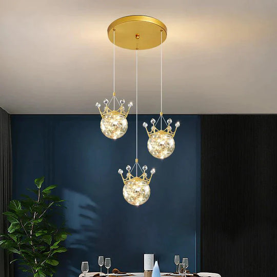 Light Luxury Restaurant Chandelier Nordic Lamps Modern Simple Sky Star Lamp Disc 3 Heads - 30Cm /