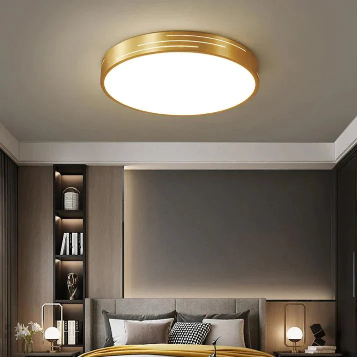 New All Copper Modern Simple Ceiling Lamp Ultra - Thin Bedroom Room Circular Study Balcony Lighting