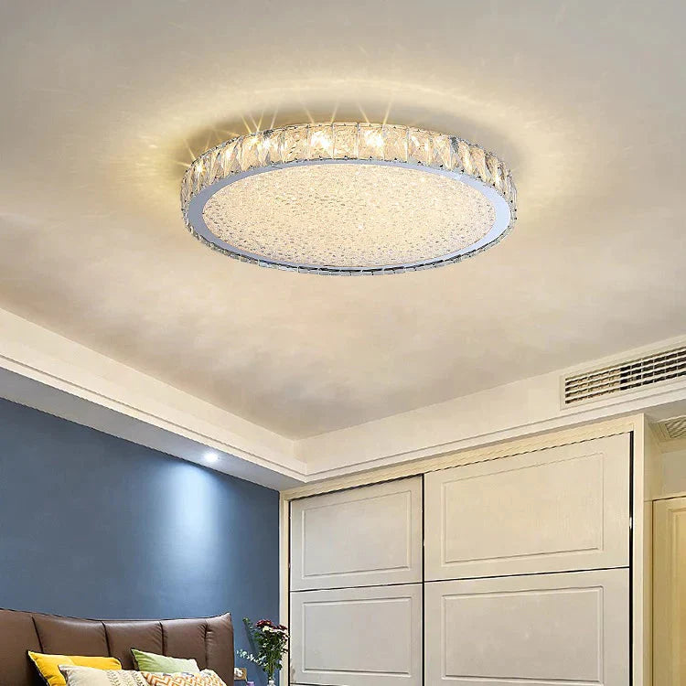 Bedroom Lamp Round Simple Modern Living Room New Light Luxury Romantic Household Led Crystal
