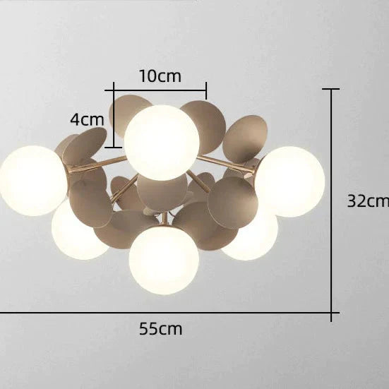 Bedroom Lamps Warm And Romantic Creative Online Celebrity Ins Petal Ceiling Lamp Gray / 6 Heads No
