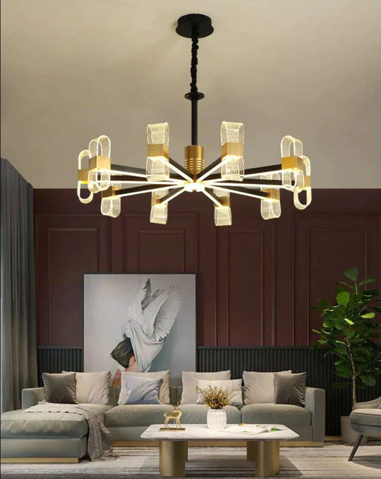Nordic Chandeliers Use Light In The Bedroom 10 Heads - Dia90Cm / Trichromatic Light Pendant