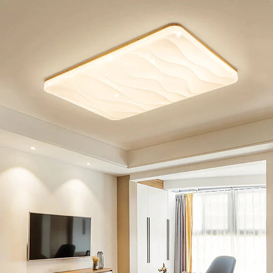 Simple Modern Living Room Stars Ceiling Lamps Solid Wood Bedroom Dia96Cm / Warm Light