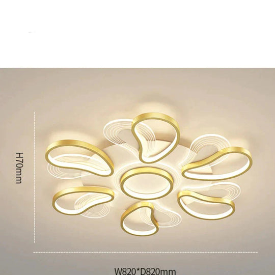 Acrylic Living Room Ceiling Lamp Led Petal Shaped Bedroom Modern Simple Household Restaurant Gold /