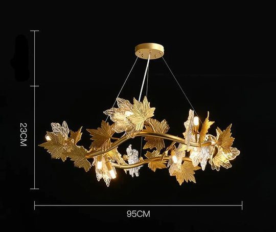 European Crystal Chandelier Luxury Villa Project Branch Lamp B - 9 Heads / Tri - Color Light Pendant