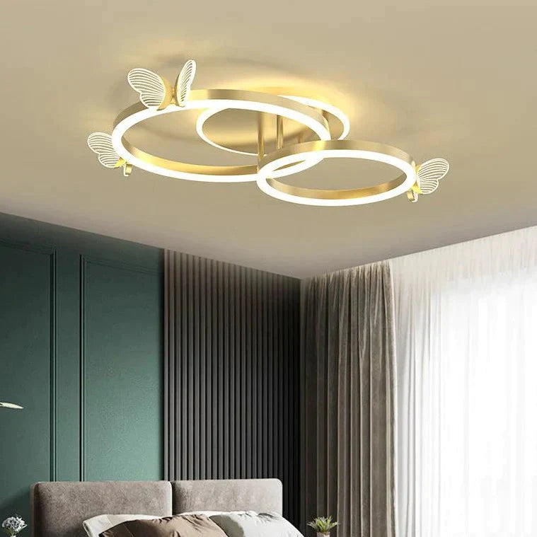 Led Ceiling Lamp Creative Butterfly Living Room Simple Modern Ring Hall Bedroom Decoration