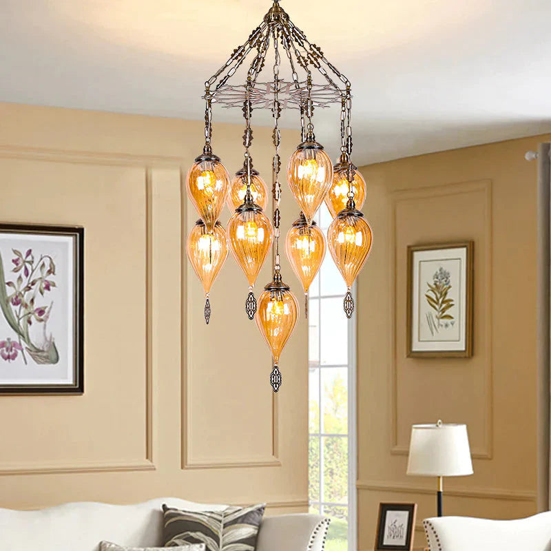 Wrought Iron Chandelier Exotic Cafe Bar Homestay Creative Living Room Dining Lights Pendant