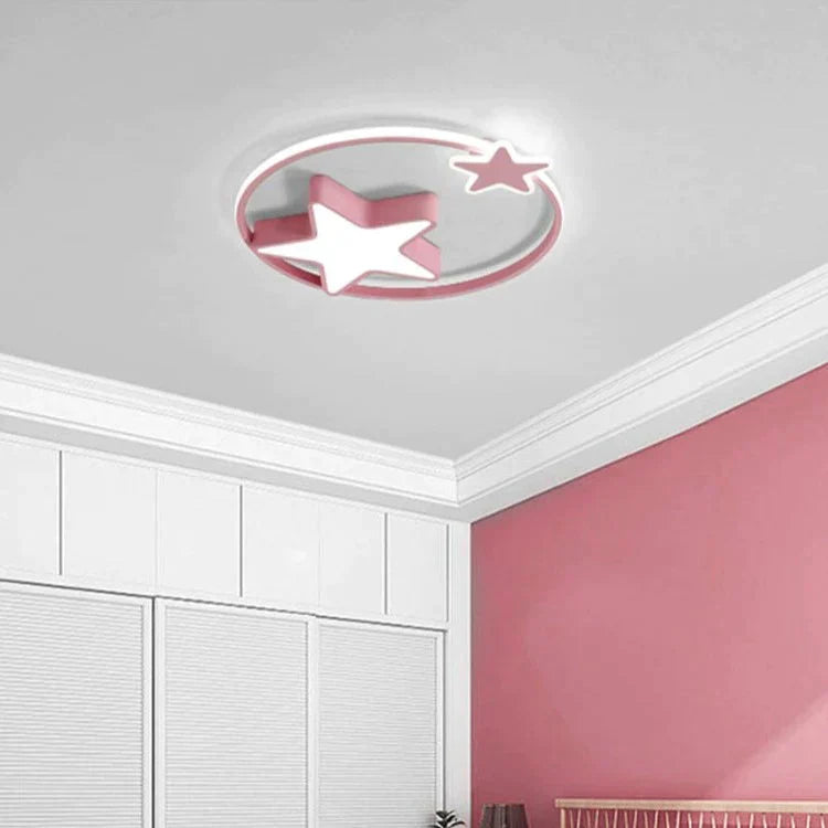 Children’s Room Lamp Bedroom Simple Modern Ceiling Nordic Cartoon Creative Star Moon C / White