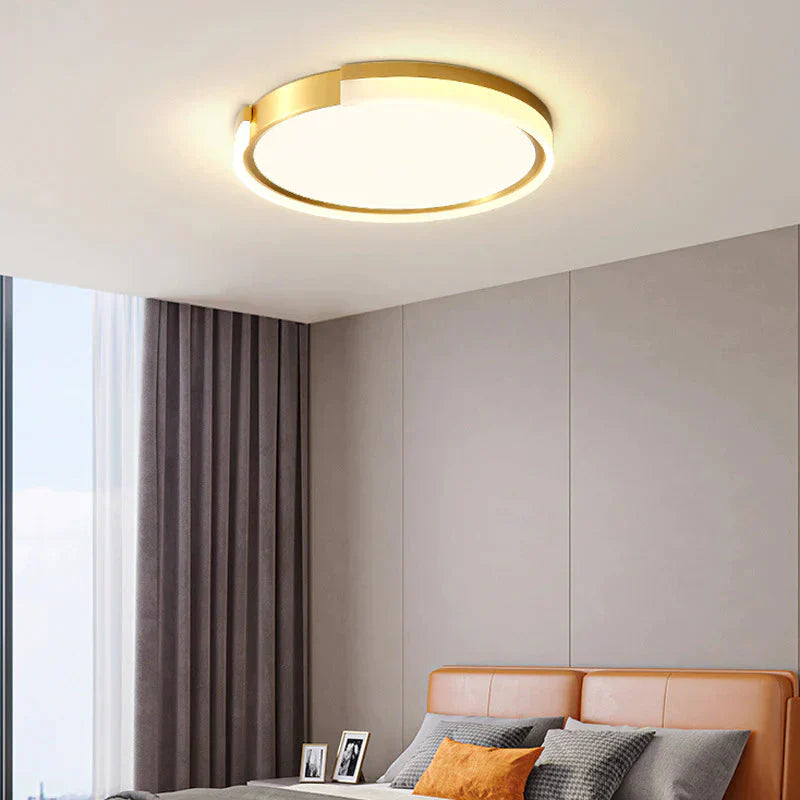 Modern Minimalist All - Copper Led Bedroom Study Ceiling Lamp