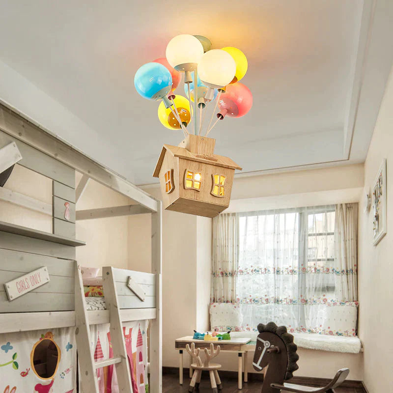 Balloon Creative Dream Cartoon Flying House Ceiling Lamp