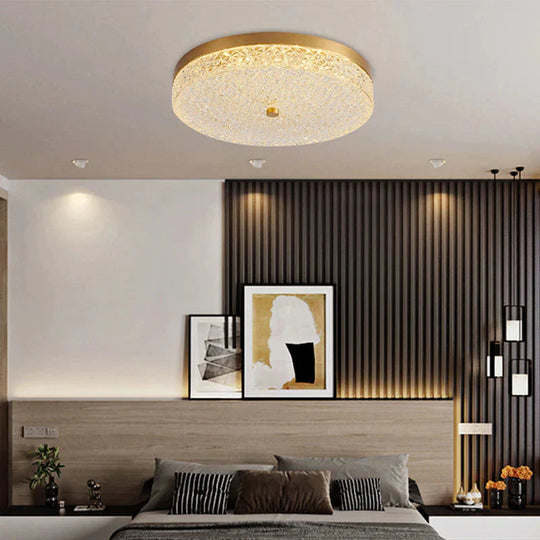 Luxury Crystal Bedroom Ceiling Lamp Round Atmosphere Simple Modern Room Led Master Lamps