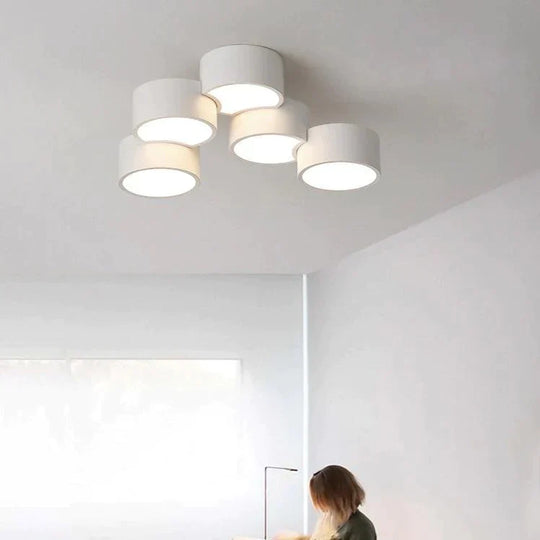 Simple Geometric Circular Living Room Lamp Creative Art Bedroom Study Ceiling
