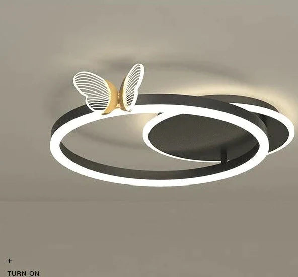 Led Ceiling Lamp Creative Butterfly Living Room Simple Modern Ring Hall Bedroom Decoration