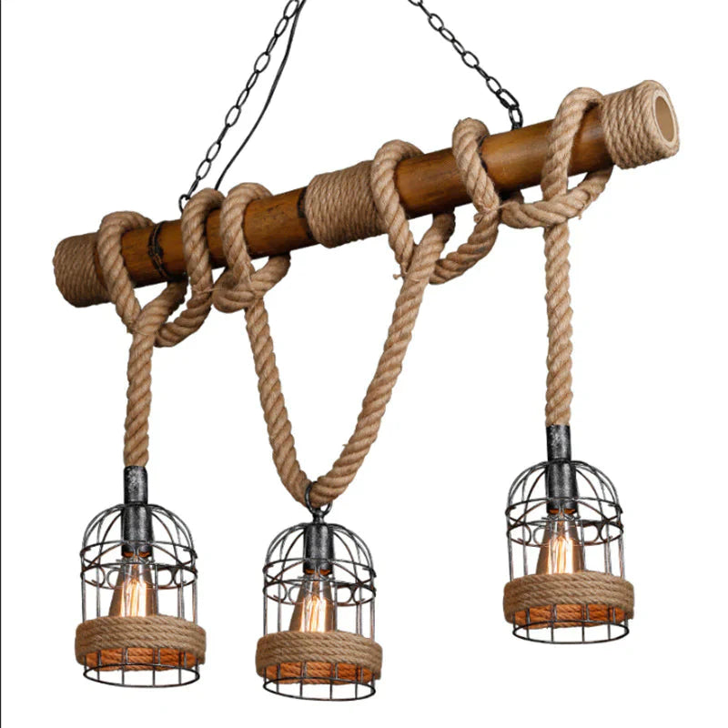 Vintage Restaurant Creative Hemp Rope Chandelier Pendant