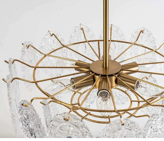 French Light Luxury Crystal All Copper Glass Retro Chandelier Pendant