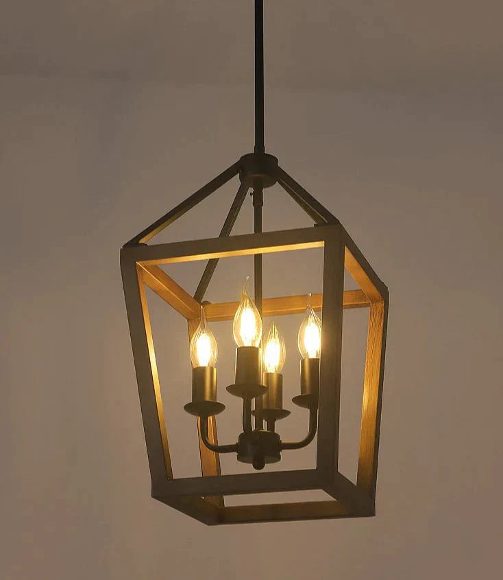 American Retro Four - Headed Iron Chandelier Pendant