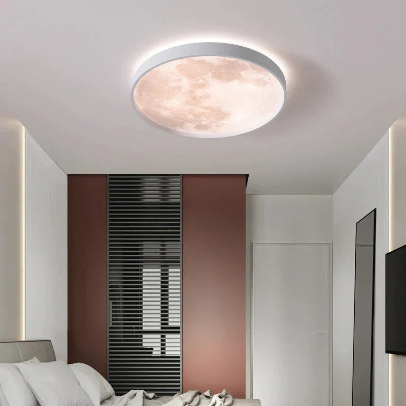 New Modern Simple Round Bread Lamp Creative Net Red Moon Ceiling Dia26Cm / White Light White