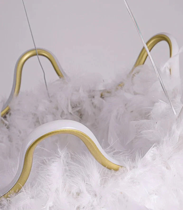 Warm Romantic Creative Crown Feather Lamp Pendant