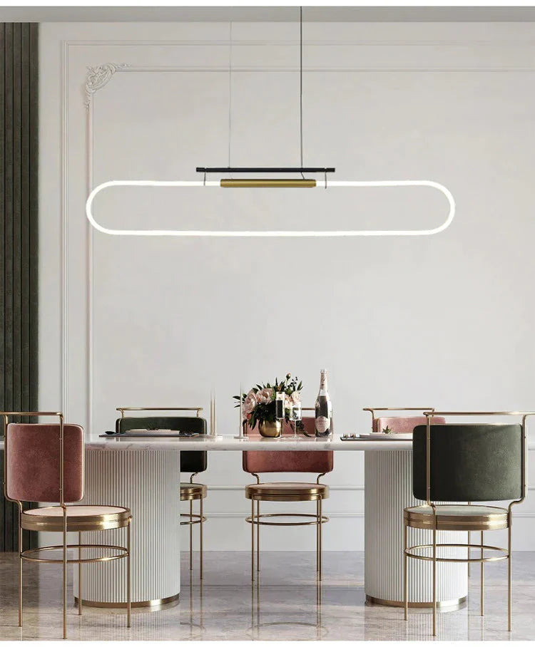 Hanging Strip Nordic Minimalist Modern Line Restaurant Word Lamp Pendant