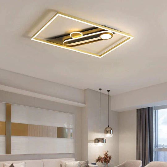 Simple Modern Bedroom Led Ceiling Lamp Light Luxury Wrought Iron Creative Living Room Gold Lamps