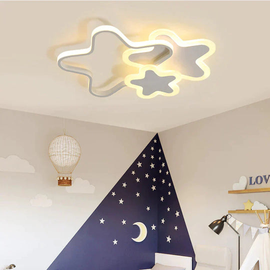 Children’s Room Lamp Girl Led Star Light In The Bedroom Pink Princess Modern Simple Ceiling