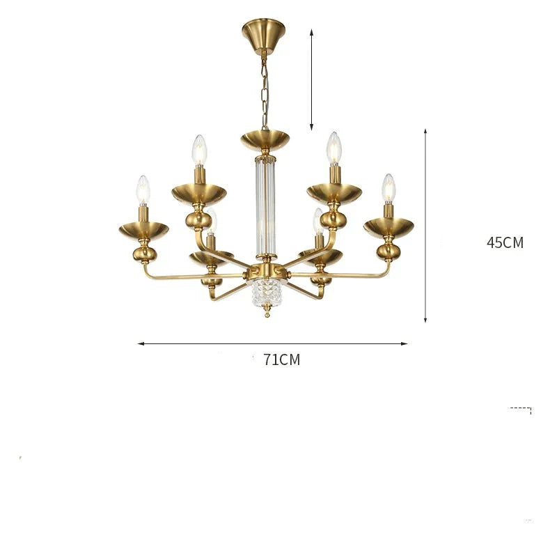 Retro Bedroom Dining Room Glass Chandelier As Show / 6 Heads 40W Pendant